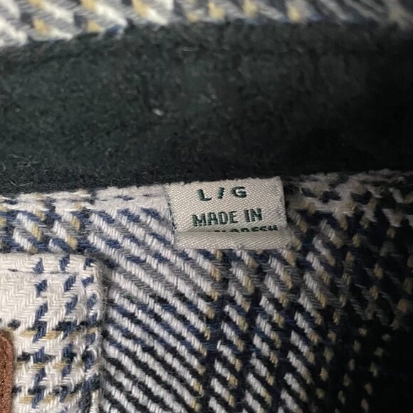 Orvis Flannel Shirt Jacket Shacket Men's Large Gray Black Shadow Plaid Check - Picture 7 of 13